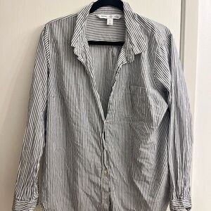 Classic Navy and White Striped Shirt